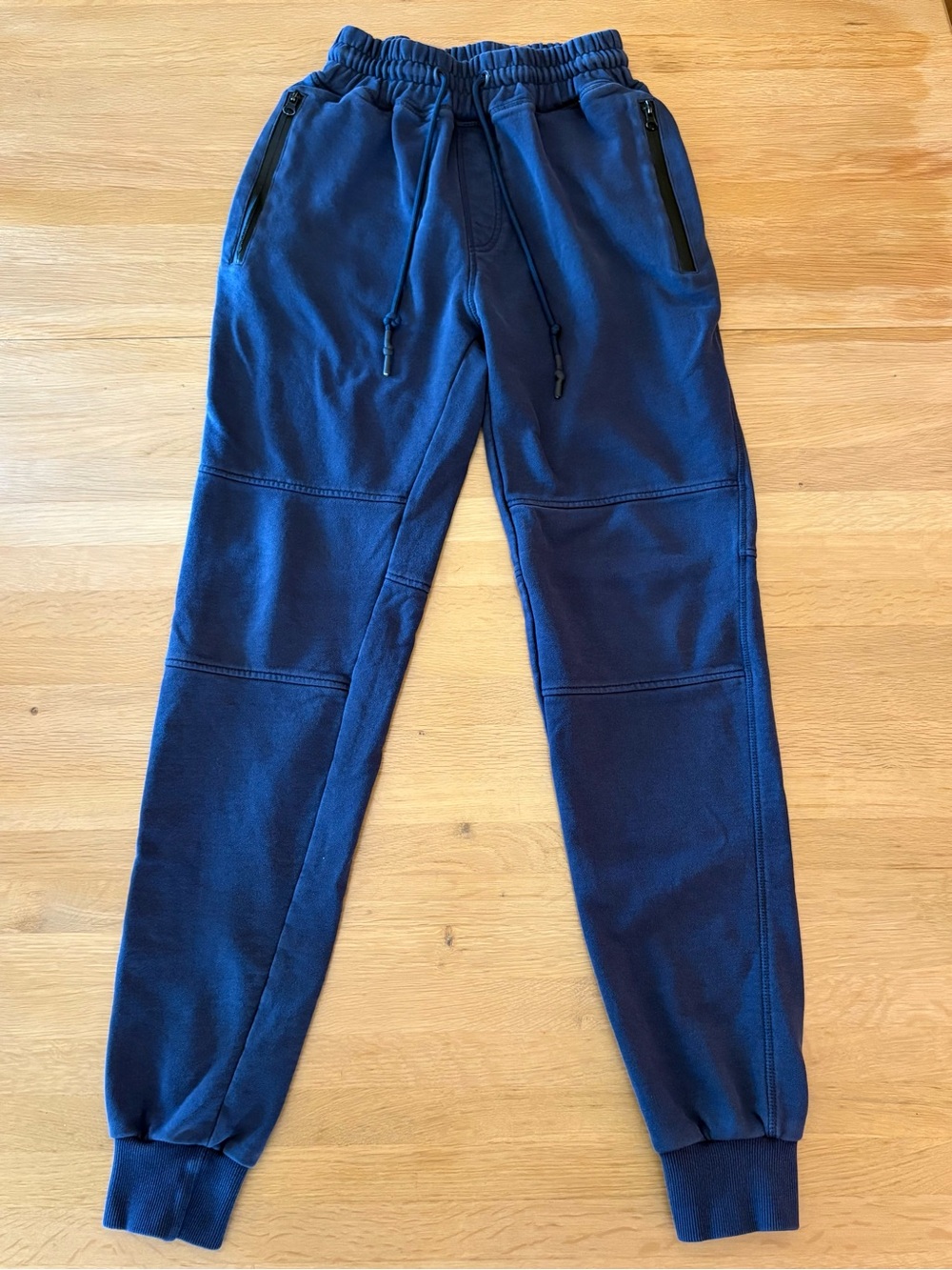 American Tall Mens Navy Blue Joggers Small Tall Zip Pocket Tapered Sweatpants